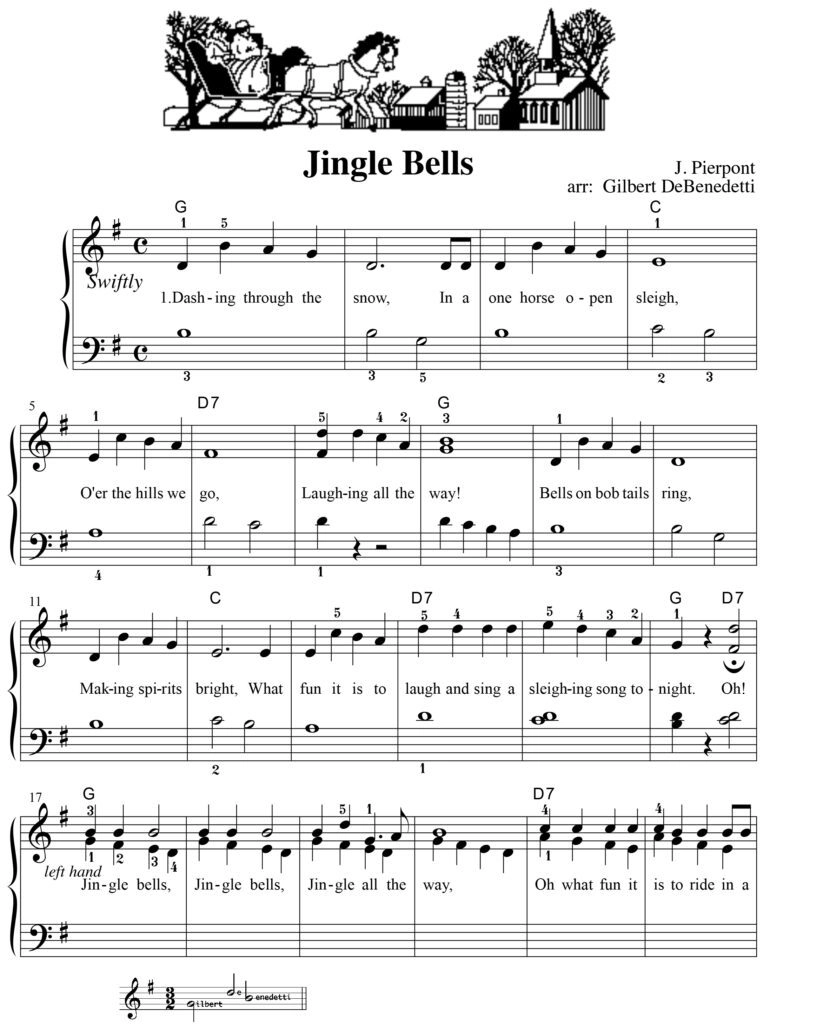 نت پیانو jingle bells صفحه ۱
