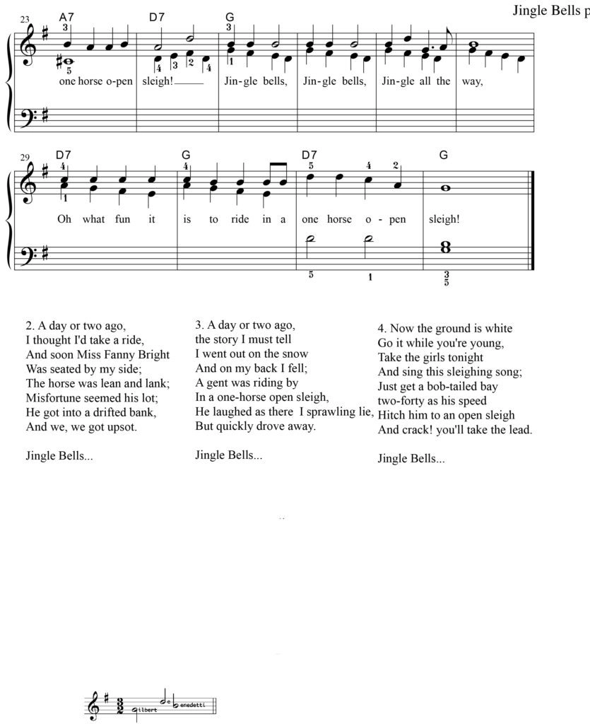 نت پیانو jingle bells صفحه ۲
