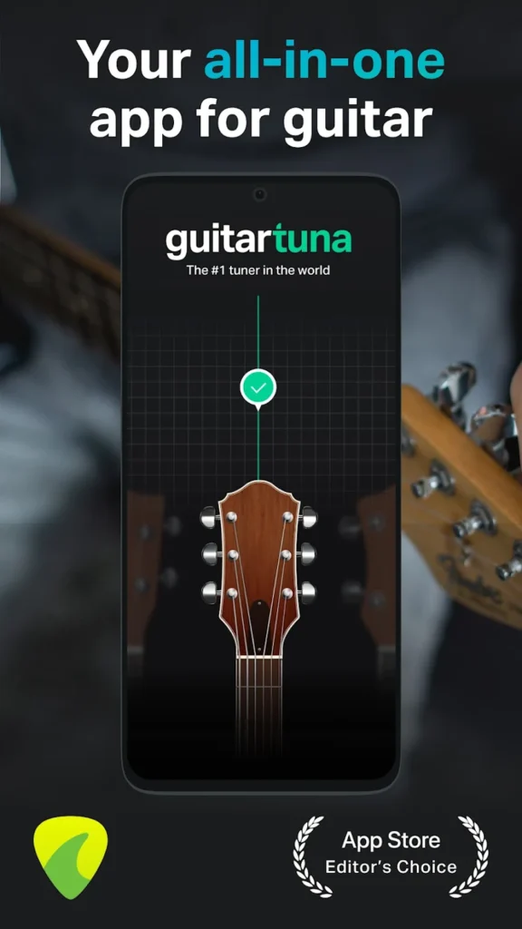 محیط برنامه Guitar Tuna
