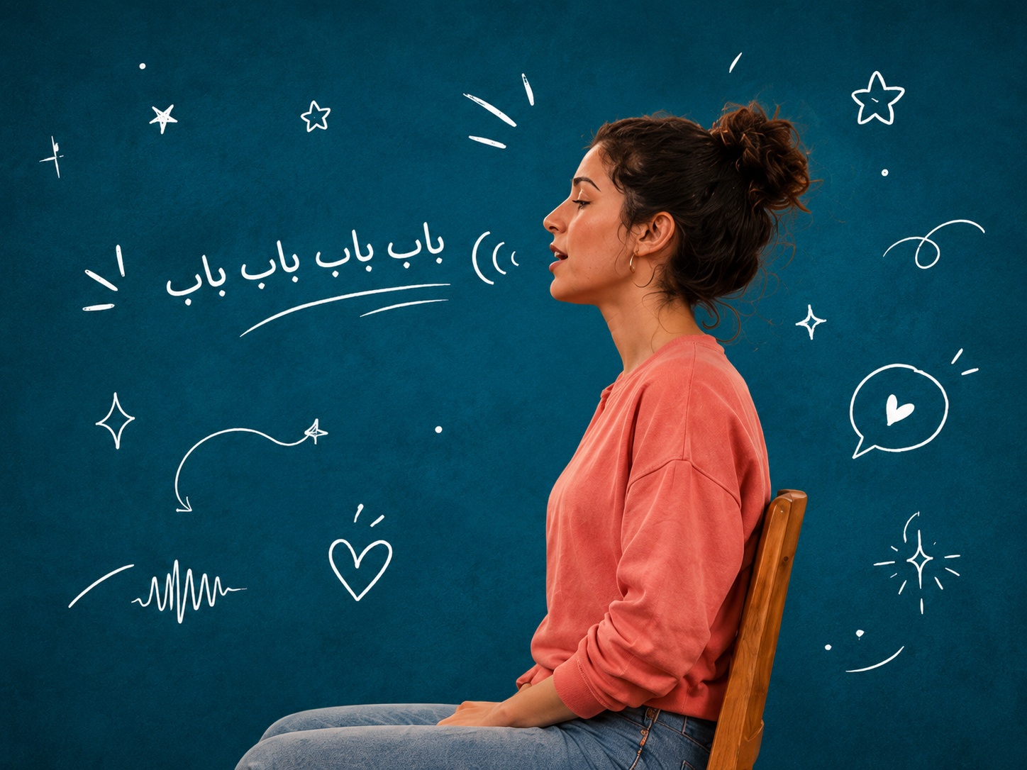 دختری در حال تمرین صداسازی