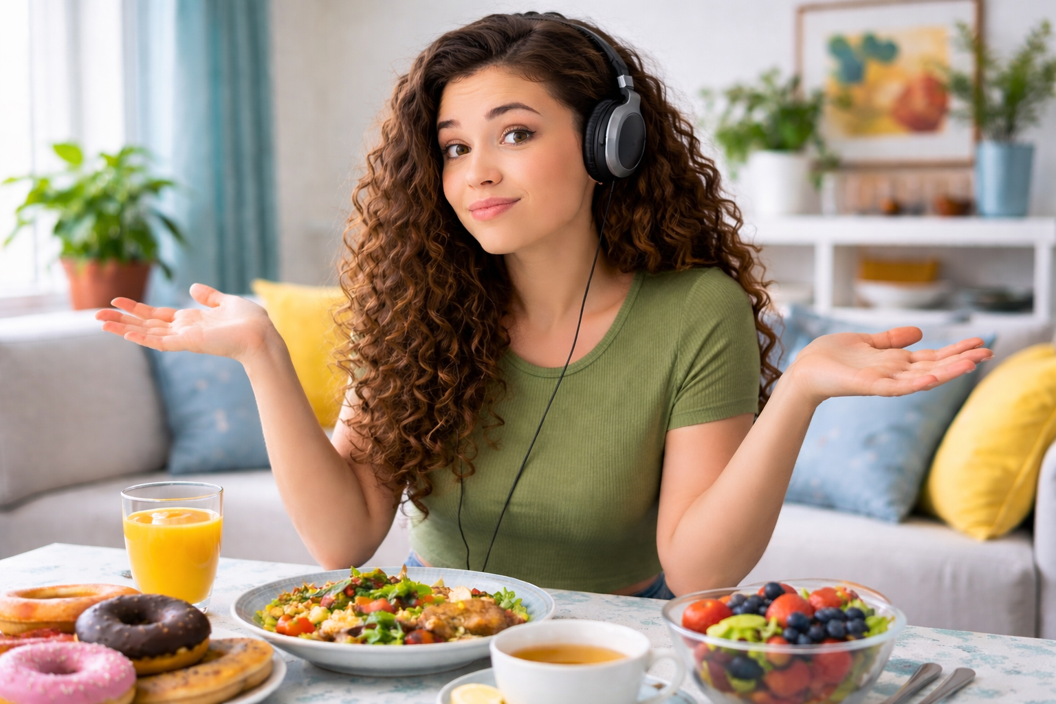 بانویی در حال بررسی خوراکی‌های مناسب برای صدا